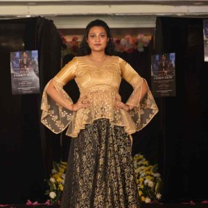 BLACK & GOLD SKIRT SET